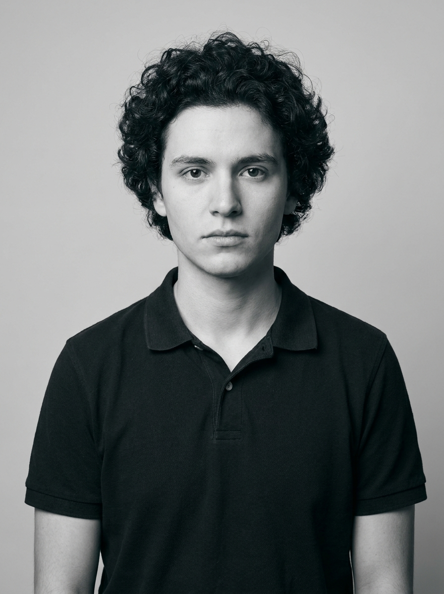 Illustrative example of a subject facing forward in even lighting.